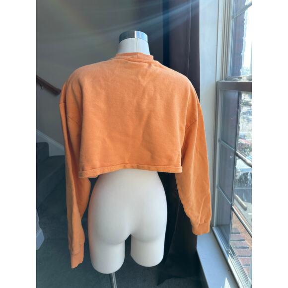 Collusion cropped orange crewneck sweatshirt, size XS - Picture 7 of 9